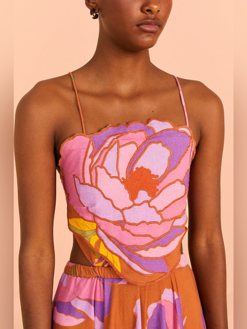 Farm Rio Embroidered Flower Top Maxi Dress - Picture 3 of 8